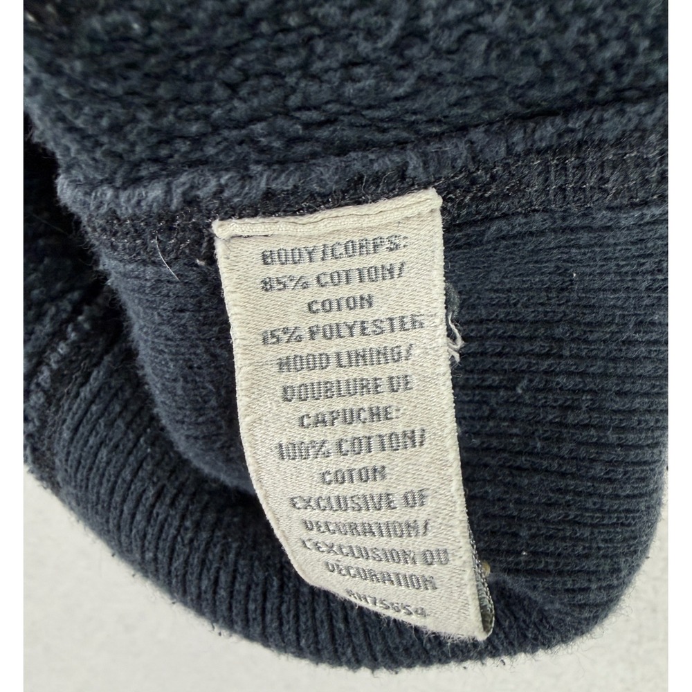 Abercrombie & Fitch Hoodie Mens Medium Blue Waffle Lined Distressed Pullover AF - Picture 4 of 9